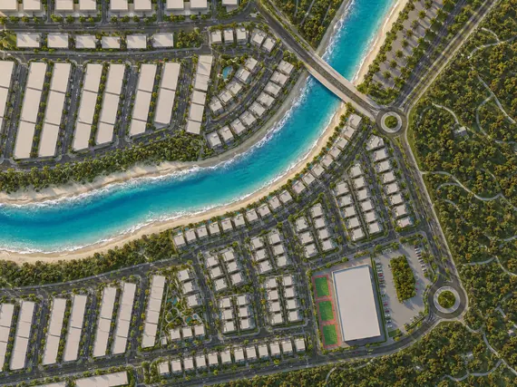 Aerial view of the shoreline phase